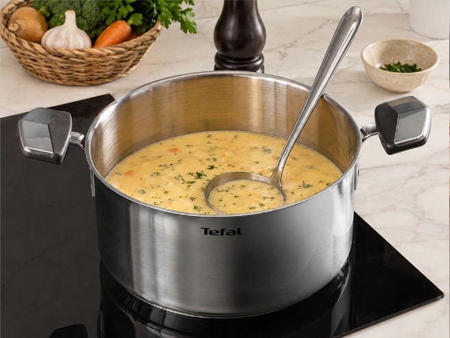 Суп у каструлі Tefal на індукційній плиті