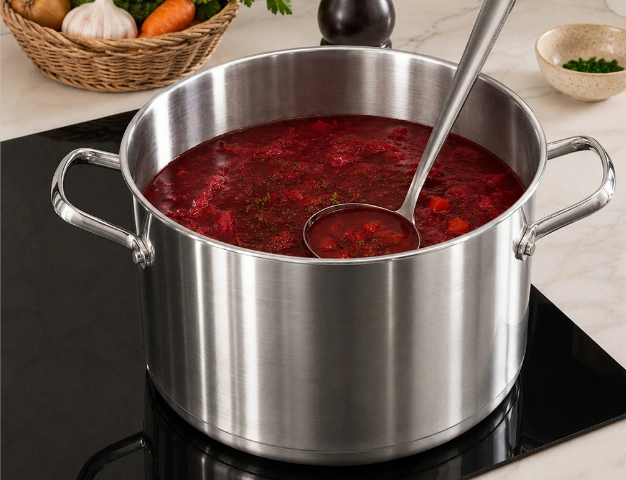 Приготування страви у каструлі Tefal Emotion+ XL на плиті