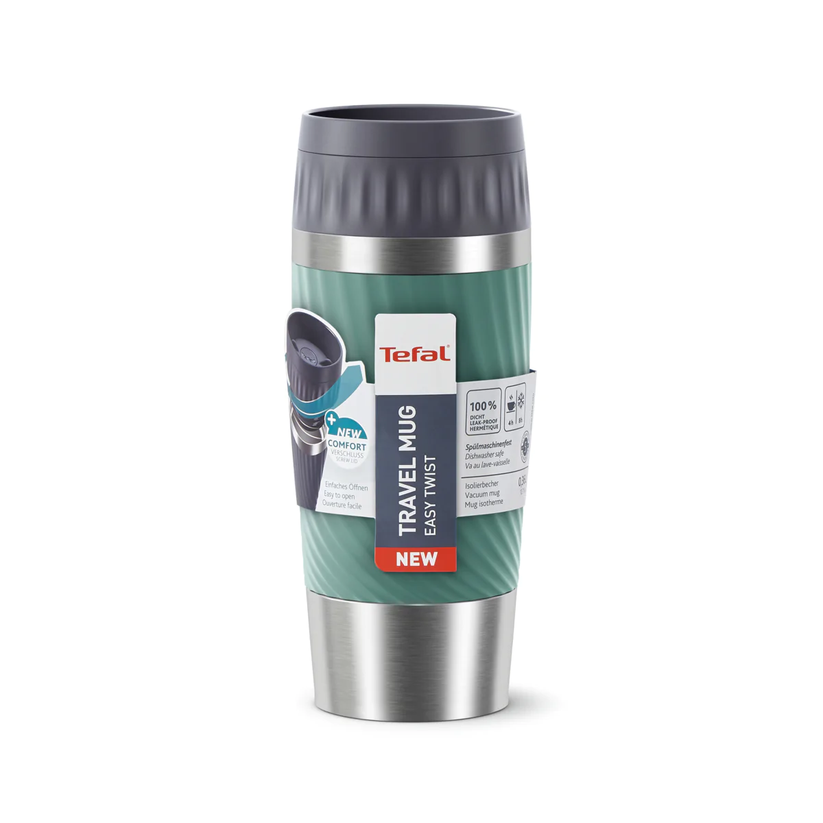 Термочашка 360 мл Tefal Easy Twist, колір зелений N2011710