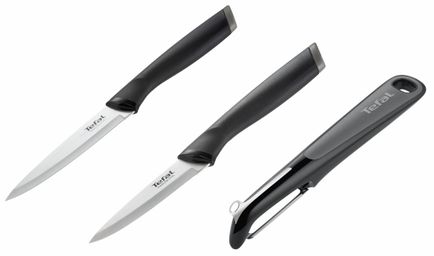 Набір ножів Tefal Essential з 3 предметів: ніж для овочів 9 см, ніж універсальний 12 см, овочечистка K2213S55 Набір ножів Tefal Essential з 3 предметів: ніж для овочів 9 см, ніж універсальний 12 см, овочечистка K2213S55