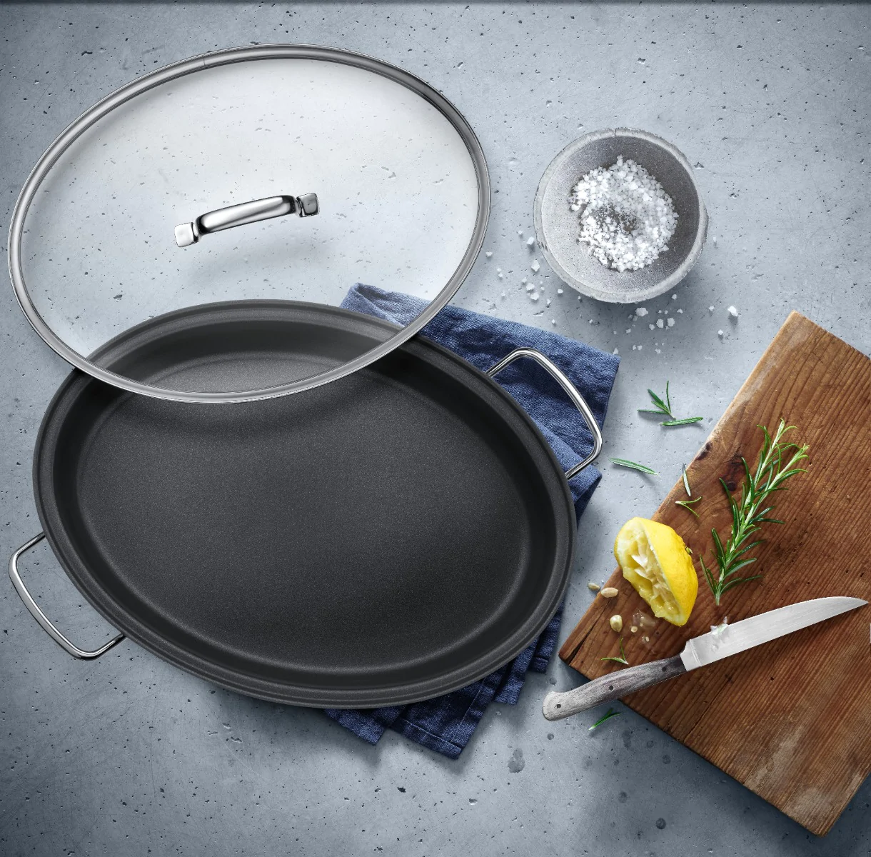 Сковорода з кришкою для риби WMF Gourmet 38х26 см 761506380 (07.6150.6380)