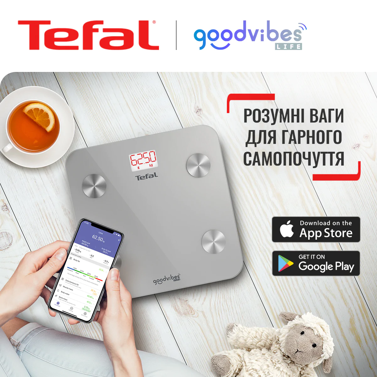 Ваги підлогові Tefal GOODVIBES LIFE BM9600S1
