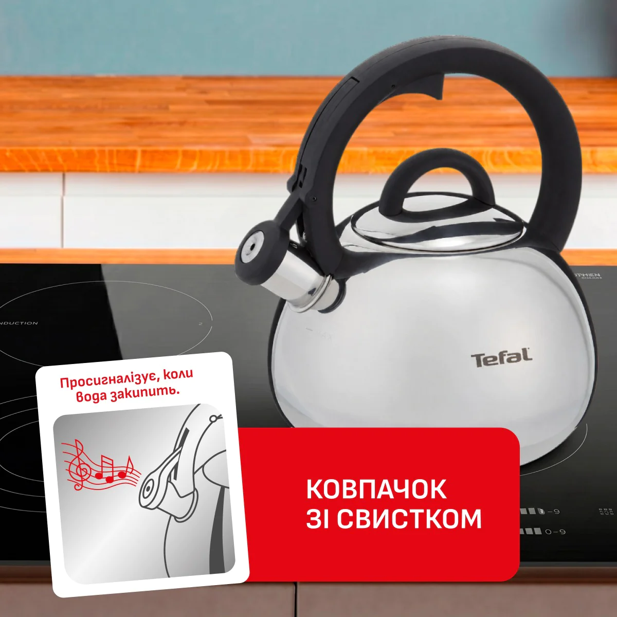 Чайник зі свистком Tefal Duetto+ 2.5 л N4180310
