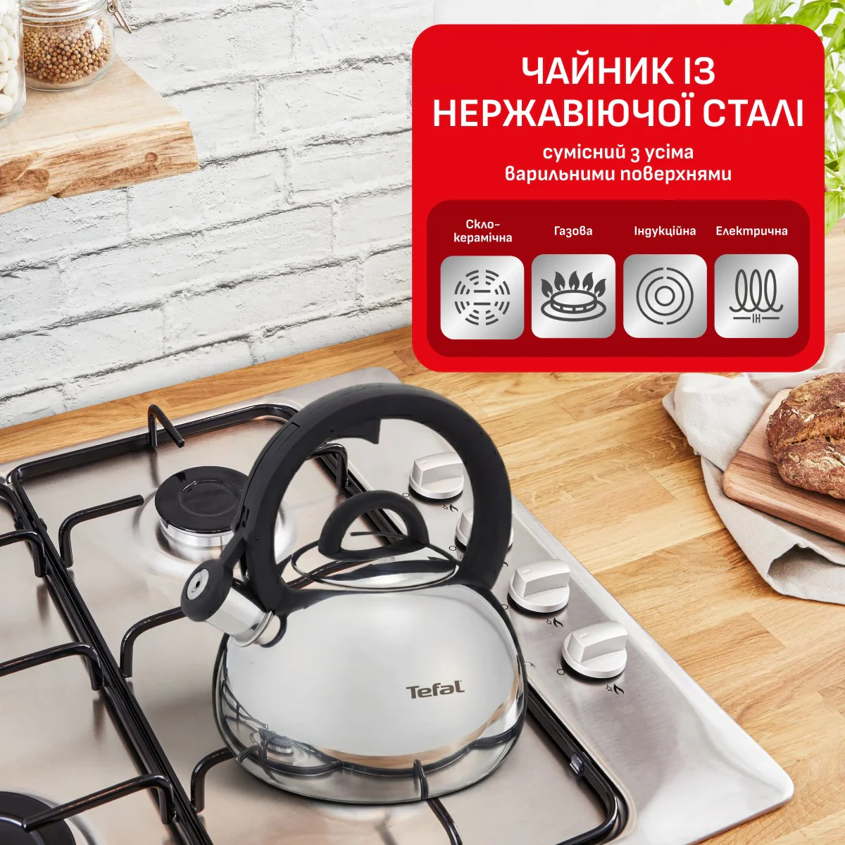 Чайник зі свистком Tefal Duetto+ 2.5 л N4180310