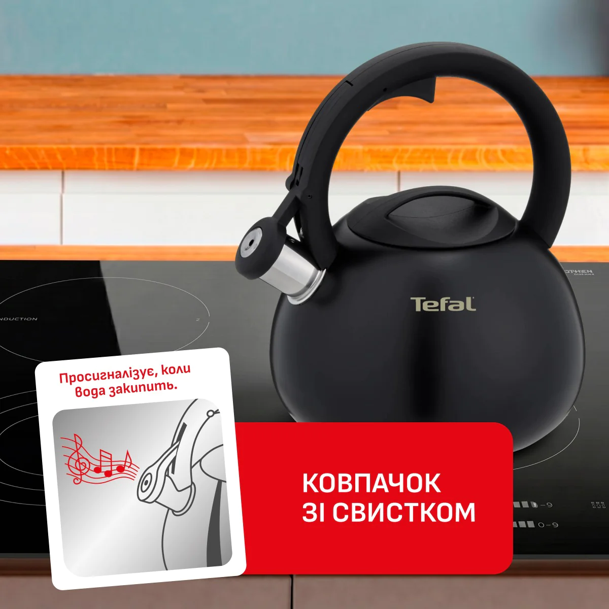 ᐉ Чайник зі свистком Tefal Duetto+ 2.5 л N4180410 ➡ купити в