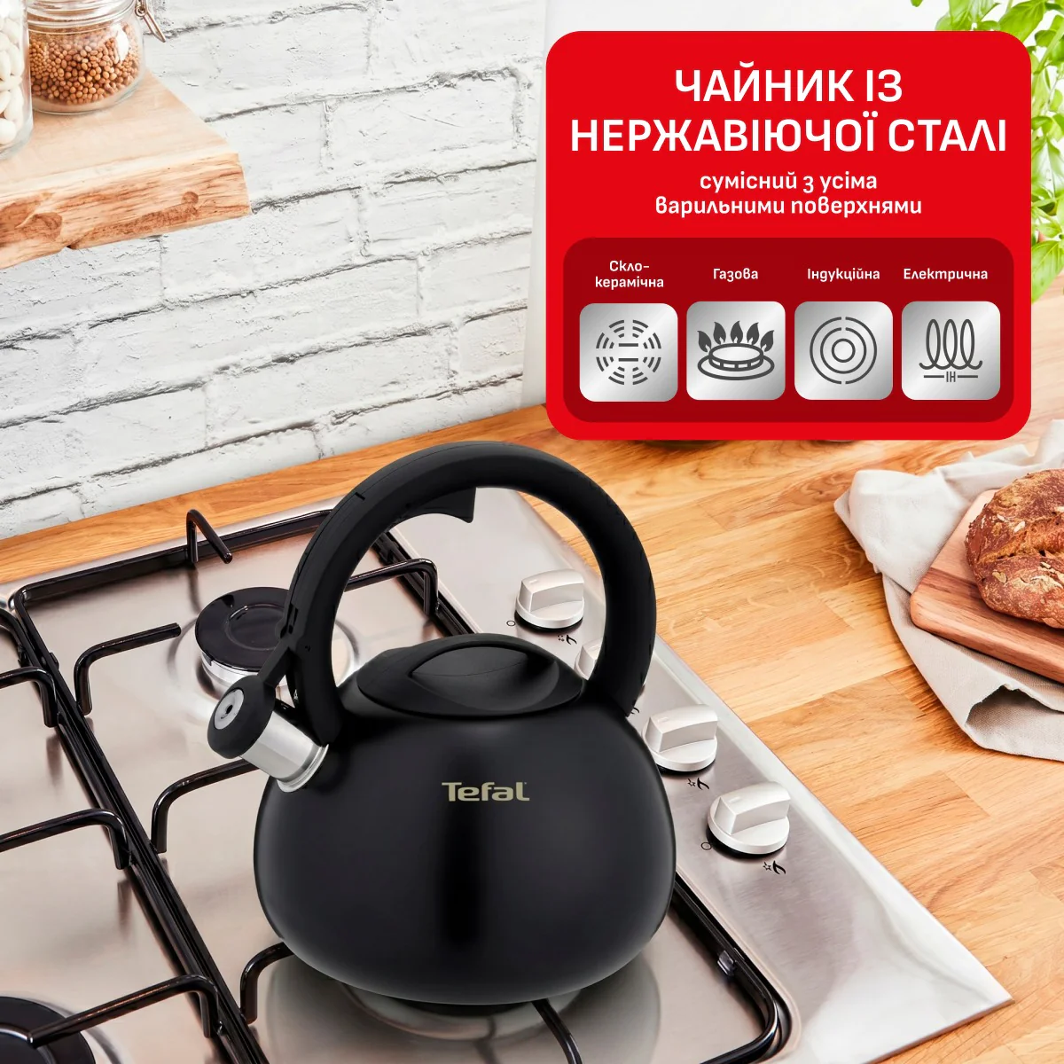 Чайник зі свистком Tefal Duetto+ 2.5 л N4180410