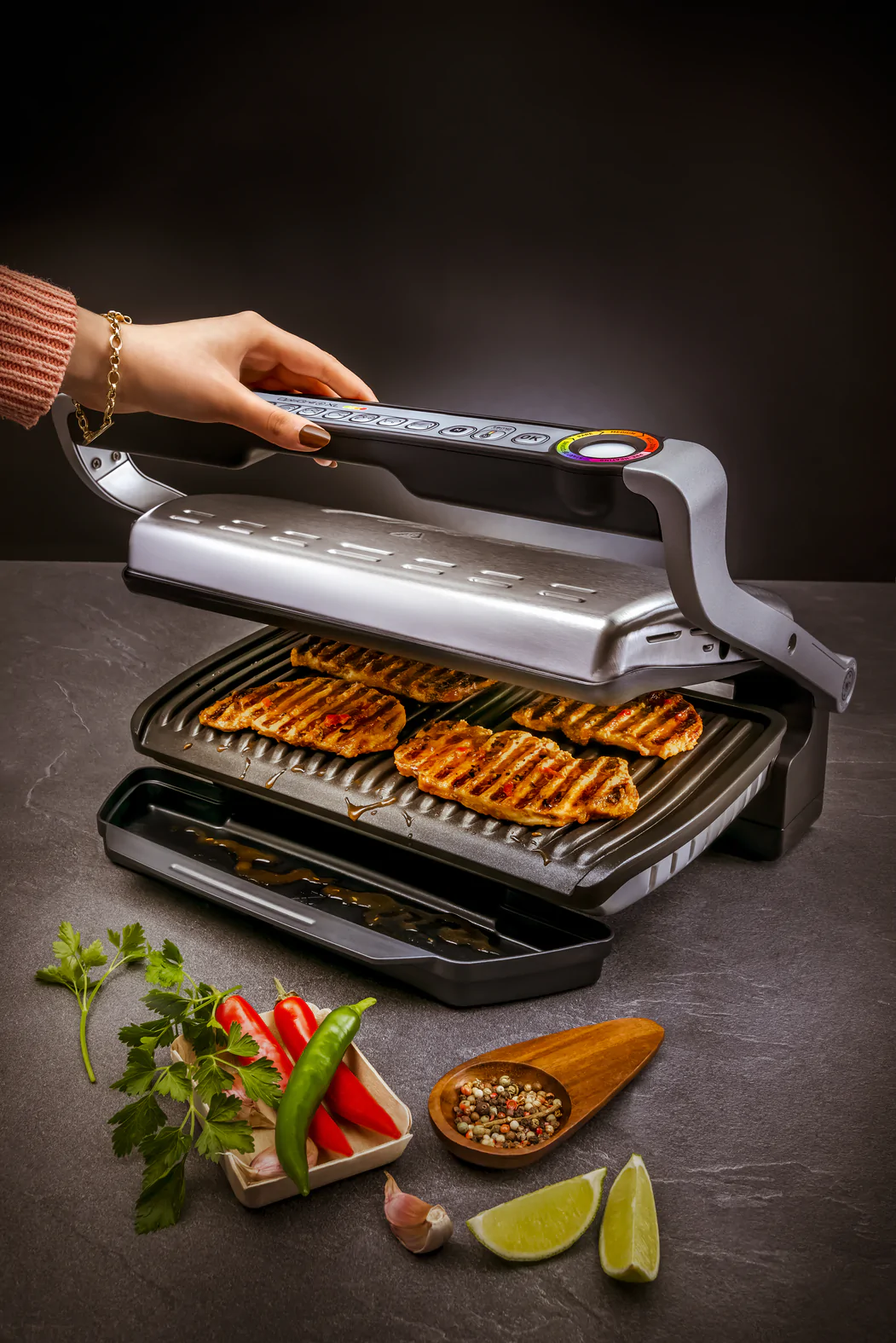 Гриль Tefal OPTIGRILL+ XL GC722D34