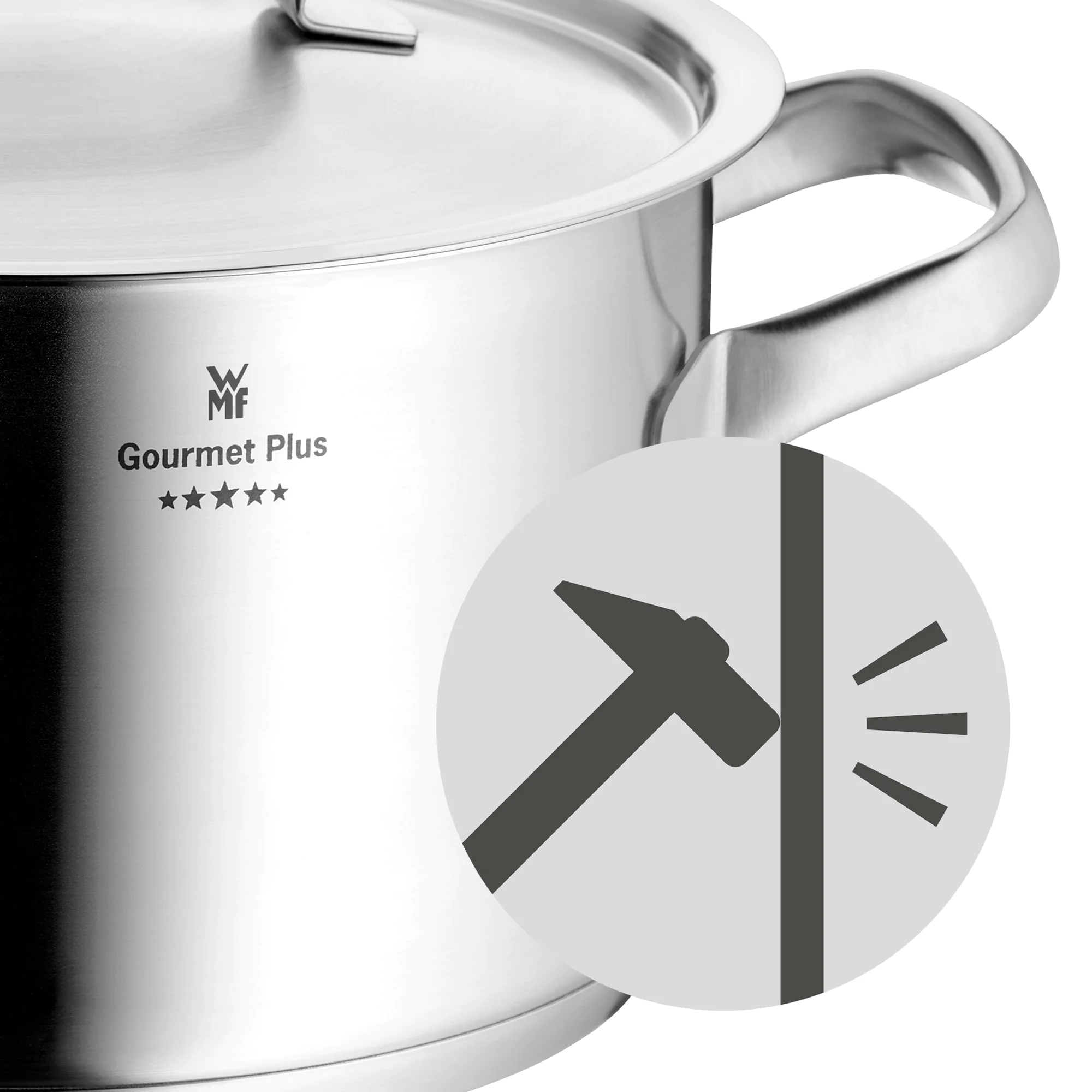 Каструля висока WMF GOURMET PLUS з кришкою 24 см (5,7 л) 0724246030 (07.2424.6030)