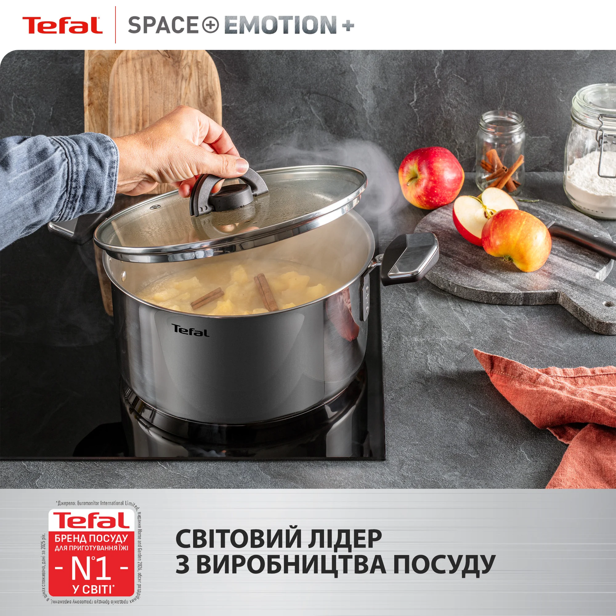 Каструля Tefal Space+ Emotion+ 22 см (6,4 л) E3286145