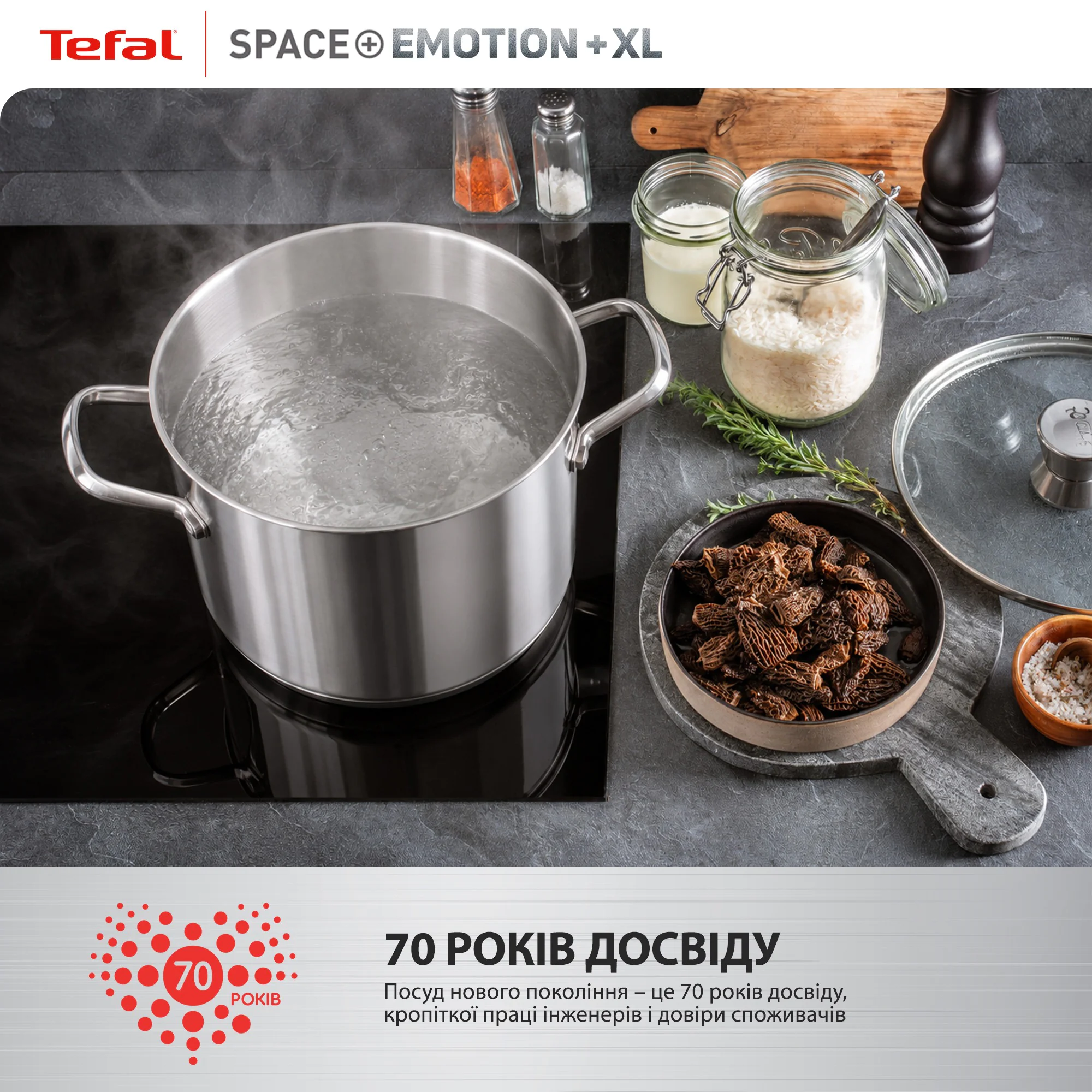 Каструля Tefal Space+ Emotion+ XL 30 см (11,4 л) E3366955