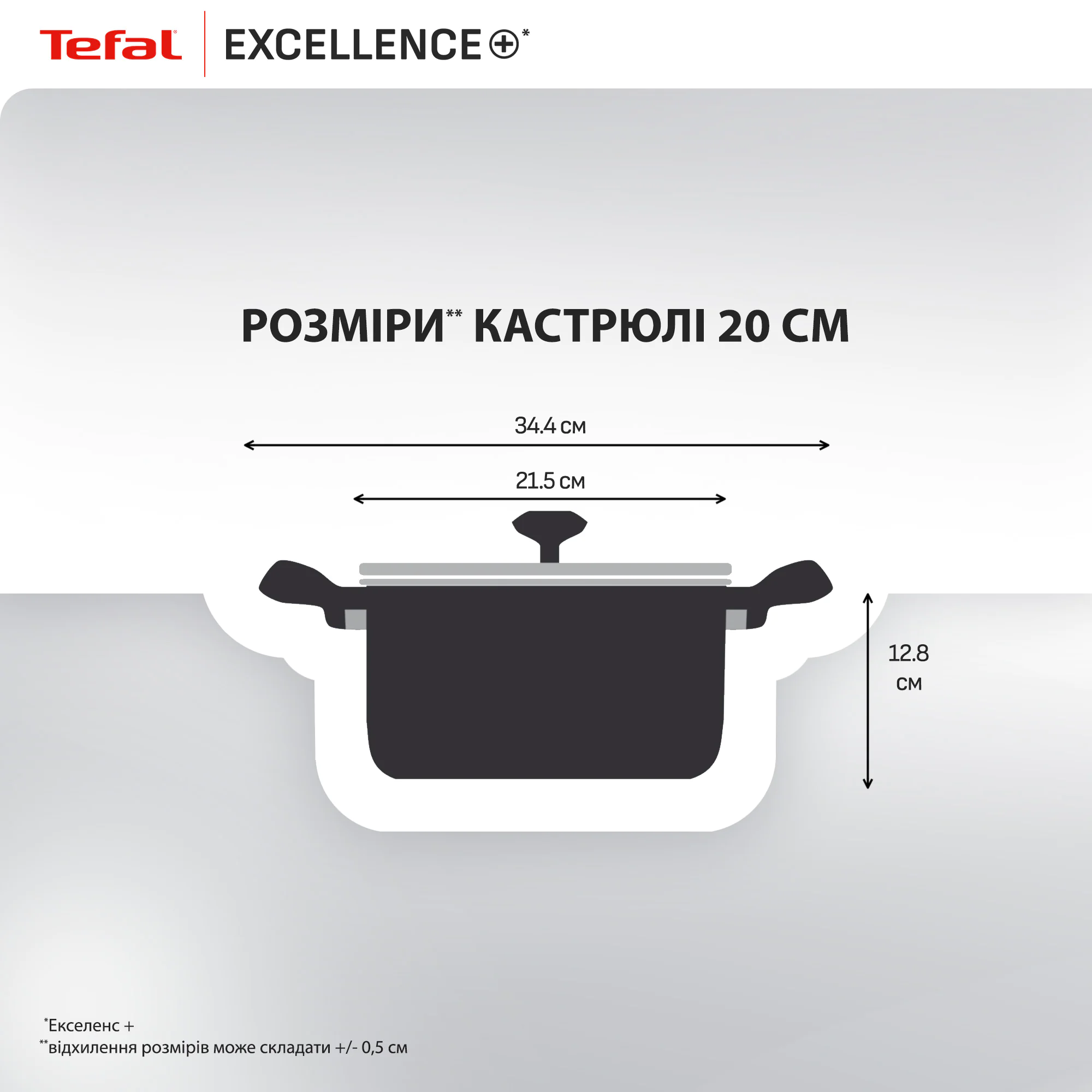 Каструля з кришкою Tefal Excellence+ 20 см (2,7 л) G3284443