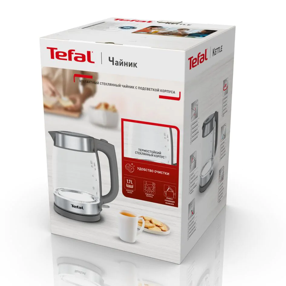 Електрочайник Tefal GLASS KETTLE KI740B30