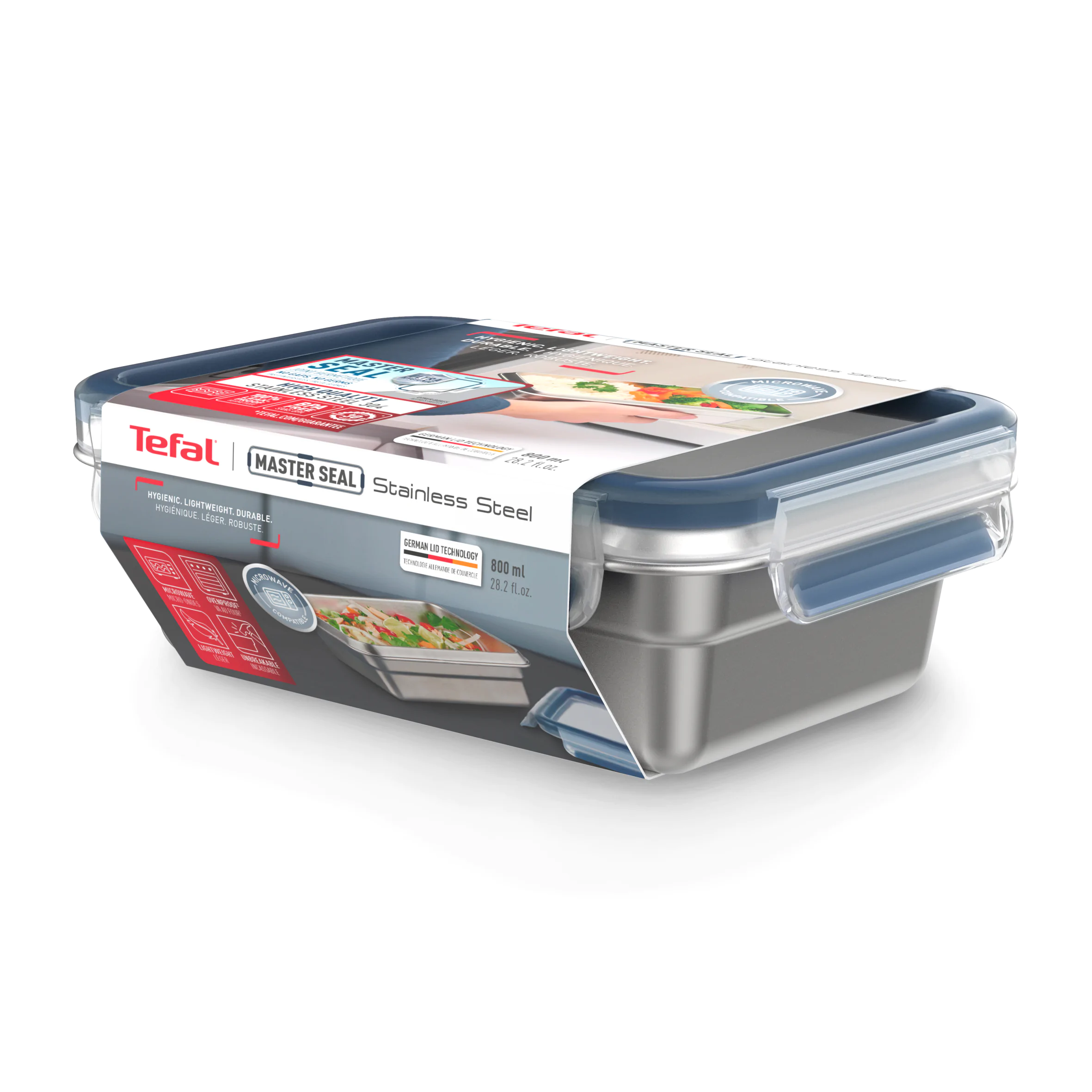 Контейнер прямокутний Tefal Master Seal Stainless Steel 0,8 л. N1150410