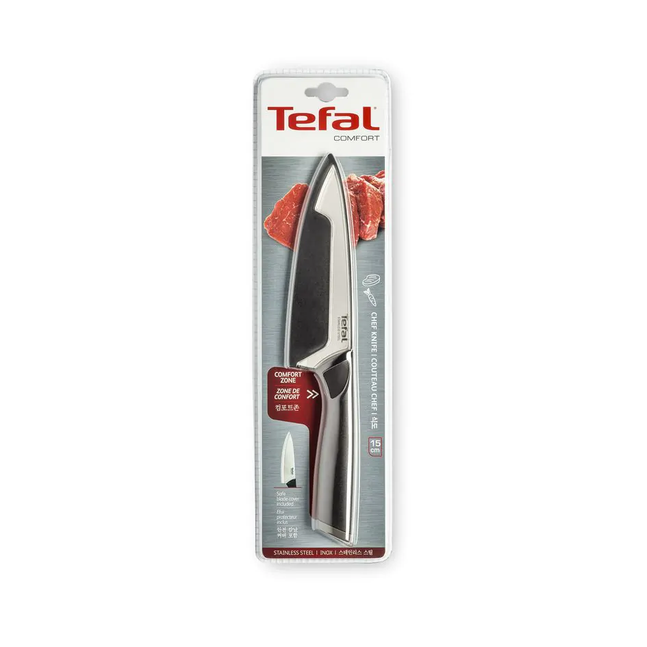 ᐉ Ніж шеф-кухаря з чохлом Tefal Comfort 15 см K2213144 ➡ купити