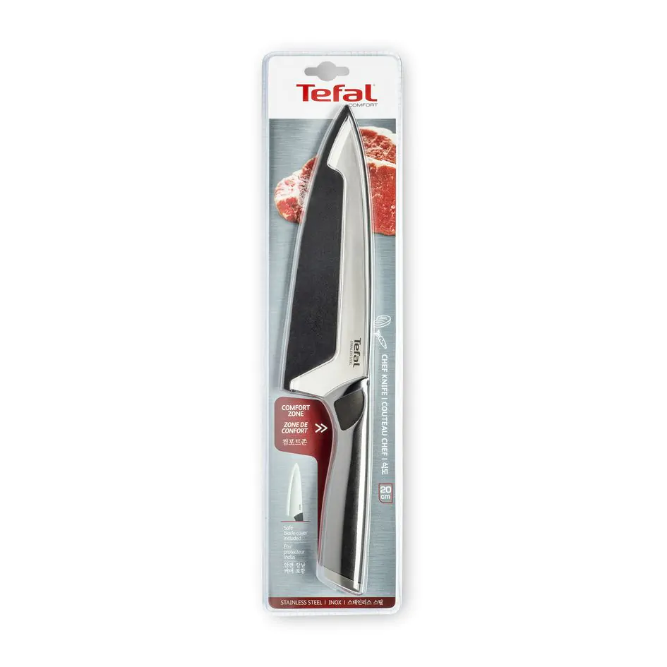 Ніж шеф-кухаря Tefal Comfort 20 см з чохлом K2213274