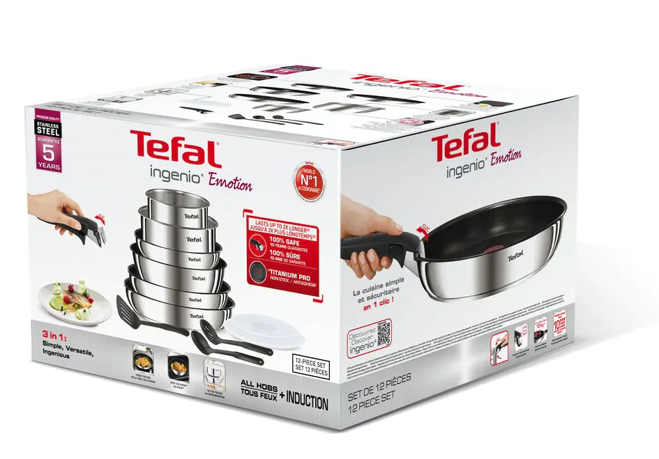 Набір 12 предметів Tefal Ingenio Emotion L948SC04