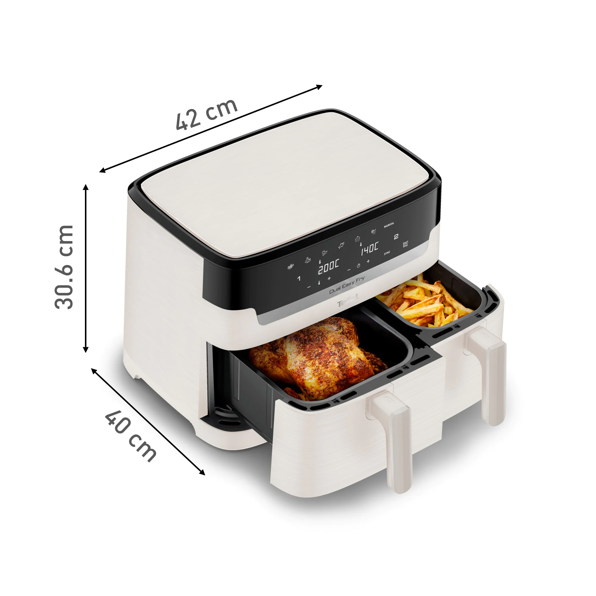 Мультипіч (Аерогриль) TEFAL Dual Easy Fry EY901AE0