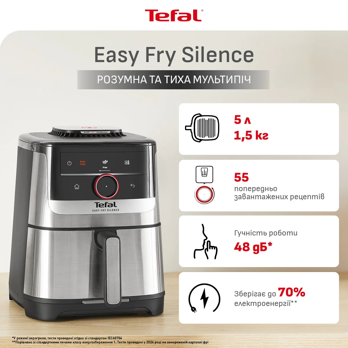 Мультипіч (Аерогриль) Tefal Easy Fry Silence Smart EY572DE1