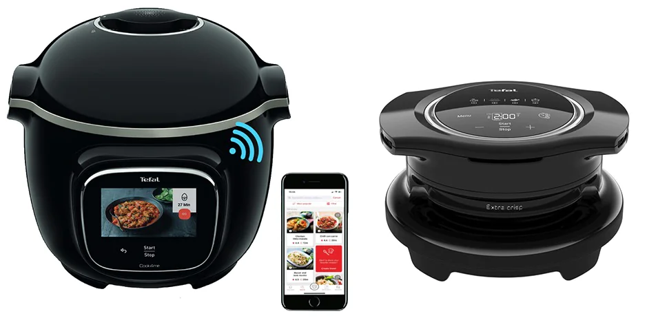 Мультиварка-скороварка Tefal Cook4me Touch CY912830 + Насадка-аерогриль Tefal Cook4me Extra Crisp EY150830
