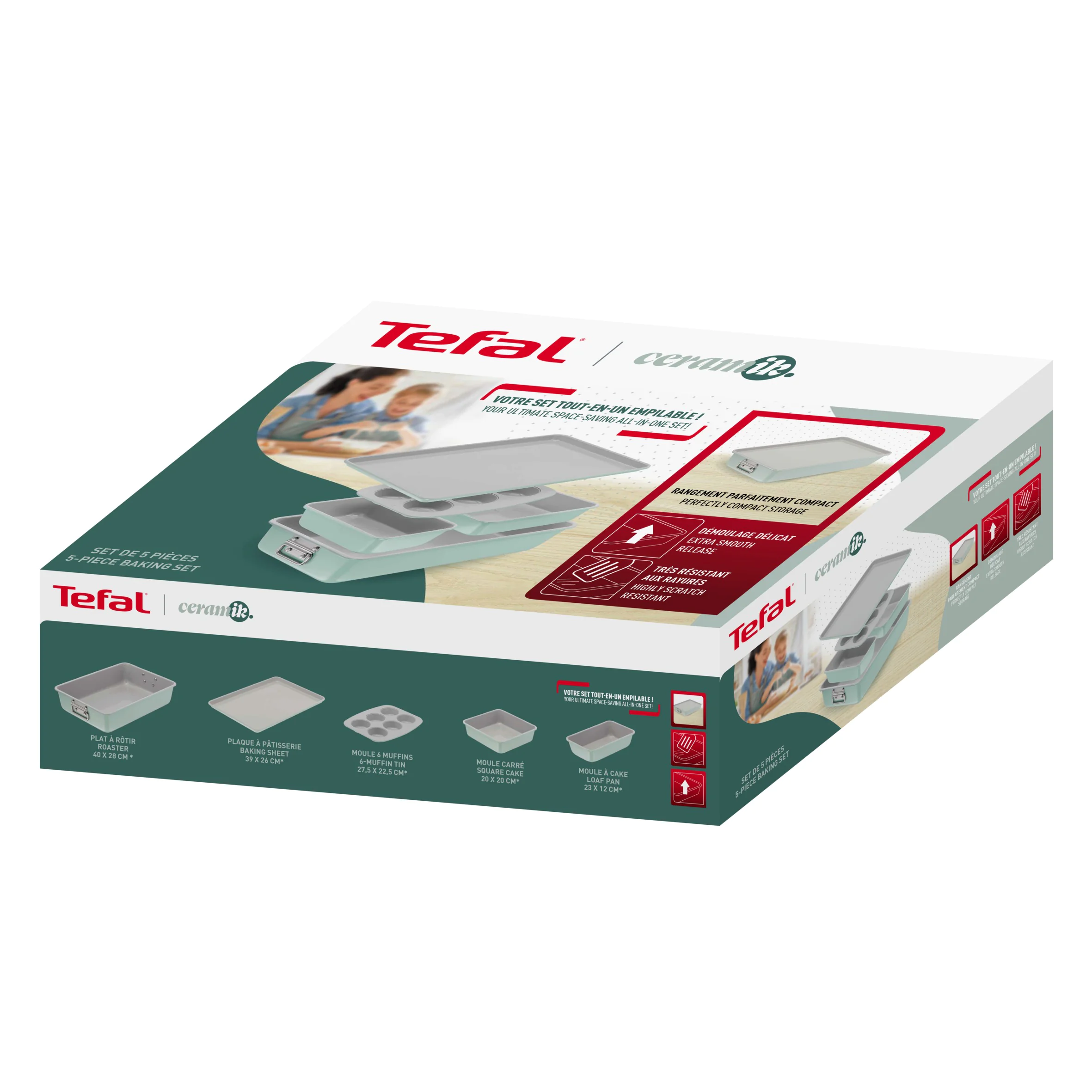 Набір форм для випікання Tefal Ceramik 5 предметів J175S504