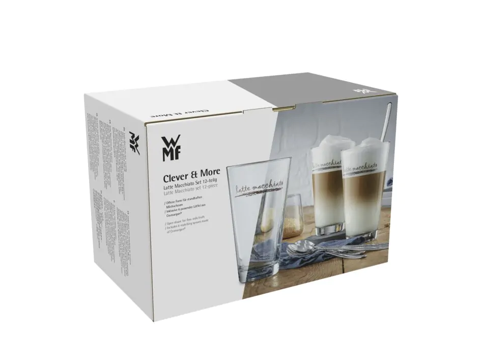 Набір склянок WMF Clever&More Latte 6 шт 280 мл с ложками 0996269999 (09.9626.9999)