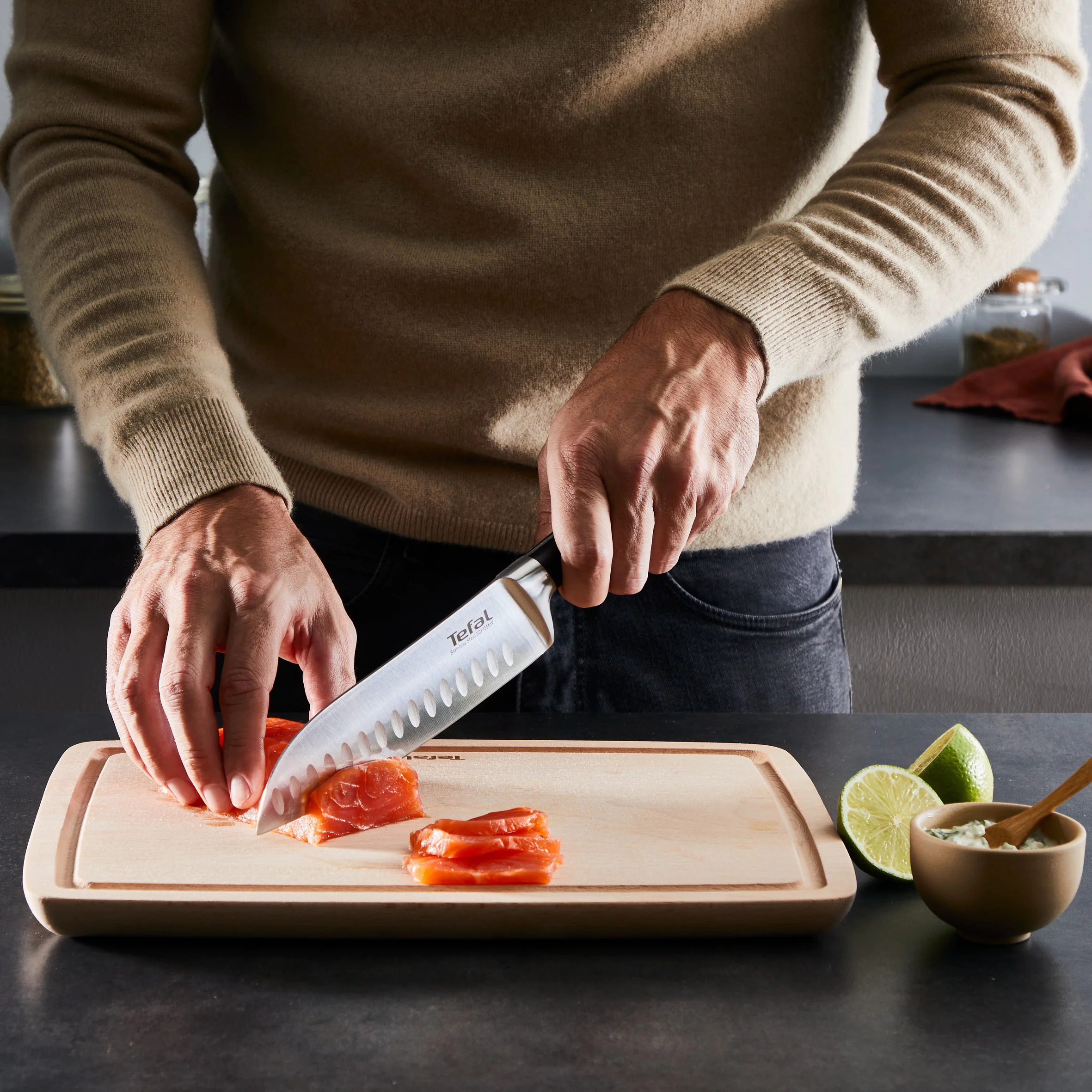 ᐉ Ніж сантоку Tefal Perfect Resist 18 см K28106DI ➡ купити в