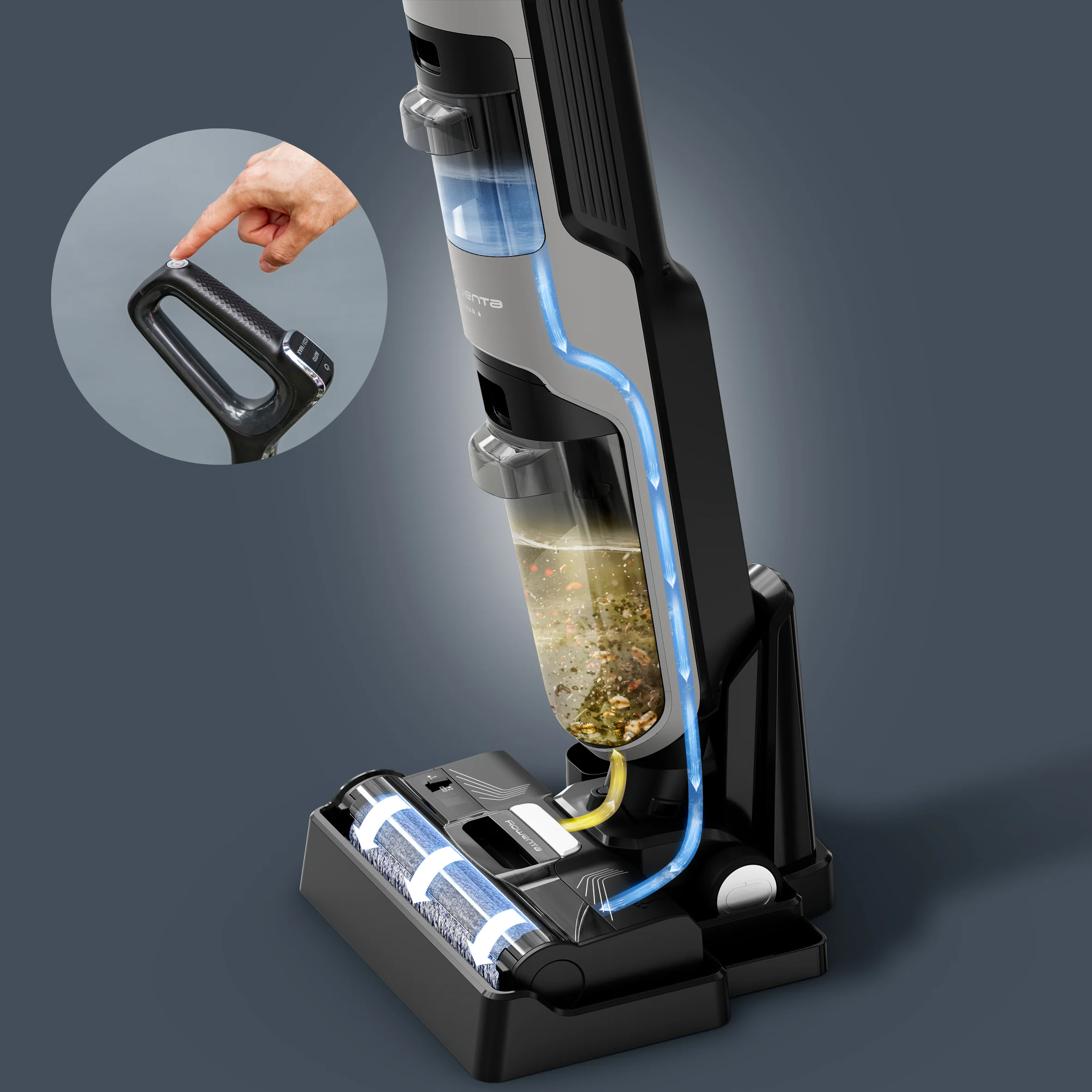 Миючий акумуляторний пилосос для твердої підлоги Rowenta X-CLEAN 4 GZ5035WO