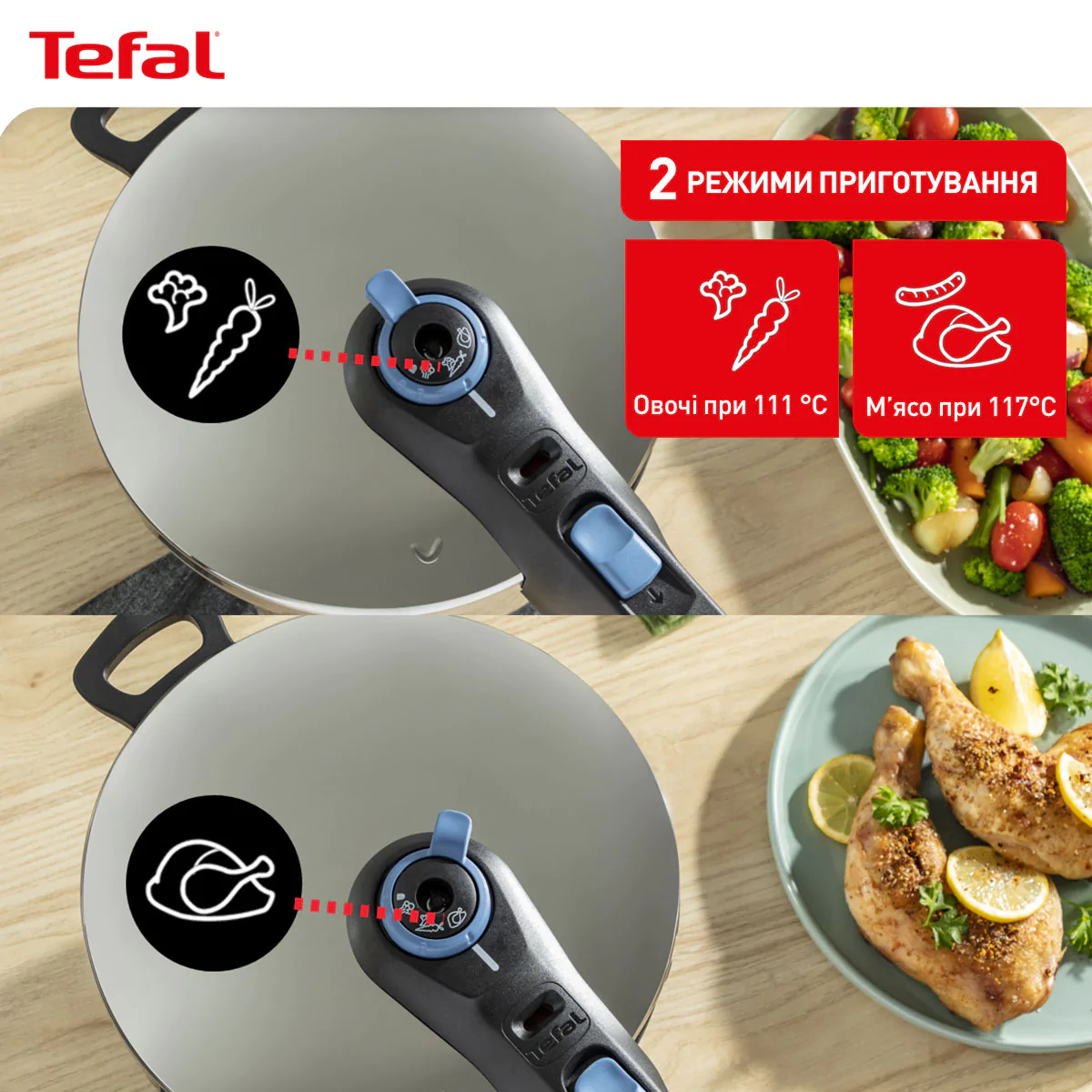 Скороварка Tefal Secure Trendy з паровим кошиком 4 л P2580402
