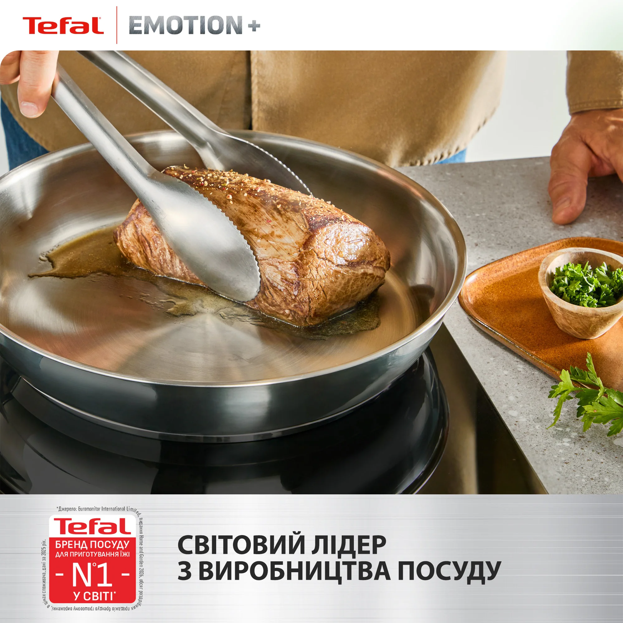 Сковорода Tefal Emotion+ Stainless Steel 24 см E3350445