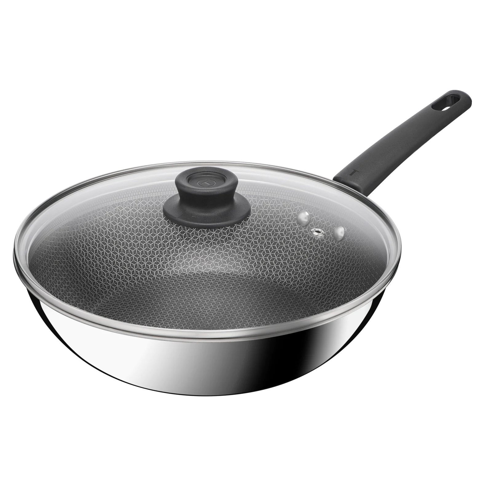 Сковорода ВОК з кришкою Tefal Emotion+ Power 28 см E3411655