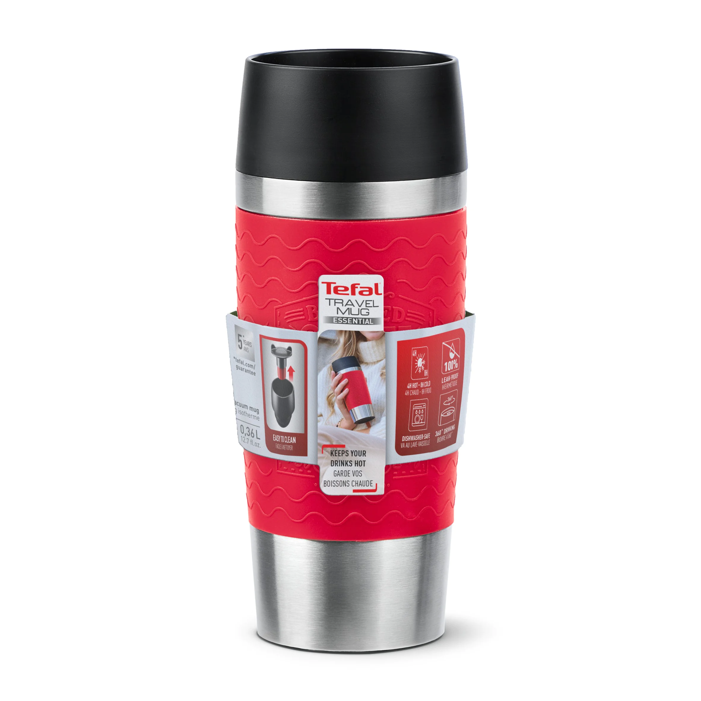 Термочашка 360 мл Tefal Travel Mug Essential, червоний N2021710